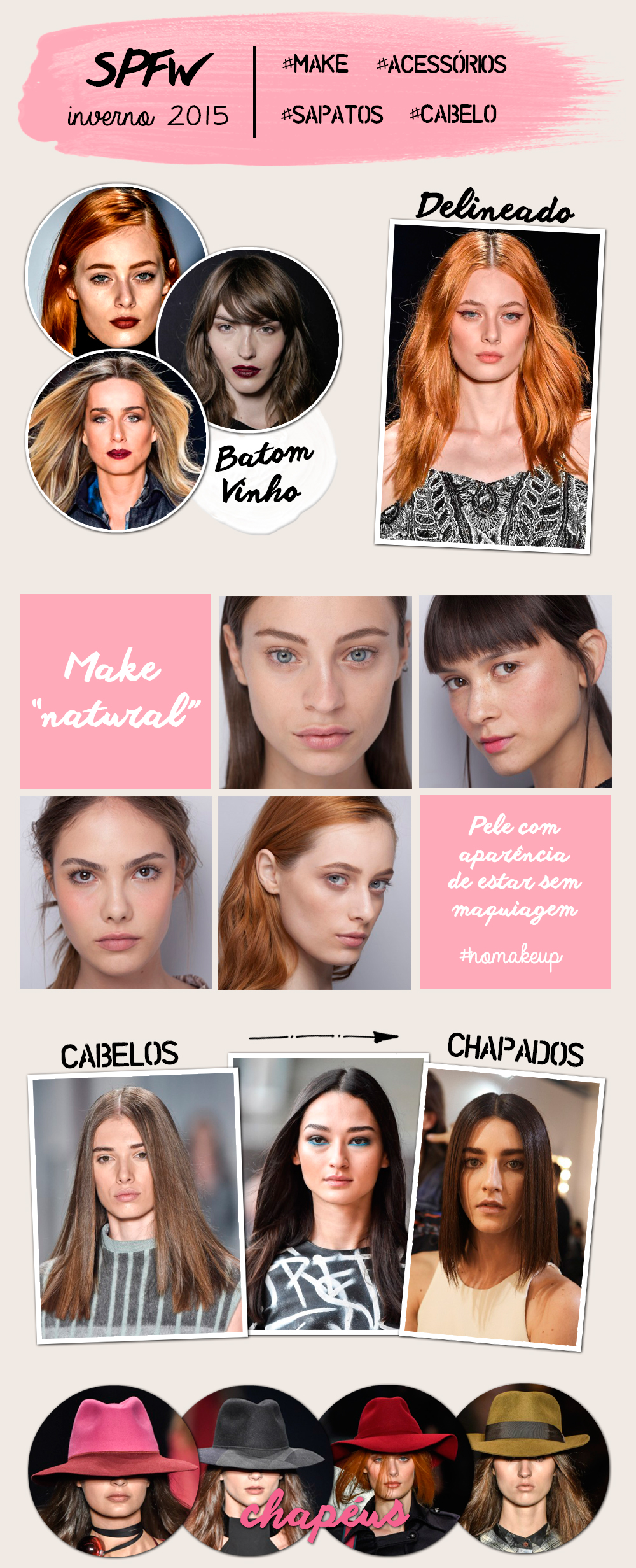SPFW inverno 2015 - Make, Acessórios, Cabelo e Sapatos