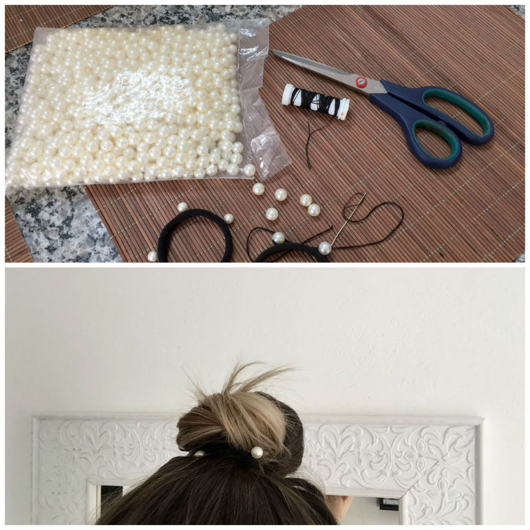 amarrador de cabelo com pérolas_